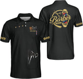 Custom Barber Polo Shirts for Men Personalized Barbershop Professional Polo Hairdresser Uniform Shirts Hair Stylist Polo 3D