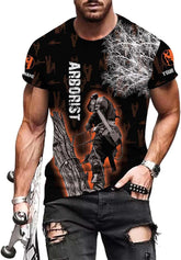 Personalized Arborist T-Shirt 3D, Woodworker Shirt, Mens Tree Climber Shirt