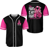Personalized Breast Cancer Awareness Baseball Jersey Shirts, Pink Breast Cancer Shirts for Women, Pink Ribbon Cancer Shirt