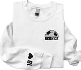 Intenprints Personalized Soccer Embroidered Sweatshirts, Soccer Shirt for Women and Men, Game Day Soccer, Soccer Team