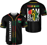 Leprints Personalized Juneteenth 1865 Freedom Baseball Jersey for Men Women Black History Month Pride Flag Apparel African