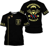 Custom 3D Barber Shirt for Men Women Gift Personalized Hair Stylist Tee Barbershop Apparel Hairdresser Printed Uniform