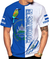 Custom El Salvador Flag Shirt for Men Women Personalized Salvadoran Pride Tshirt 3D El Salvador Clothes Salvadoreñas Shirts