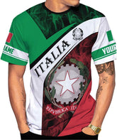 Ligthuy Personalized Name Italy Shirt 3D, Custom Italian Shirt Flag for Men and Women, Italia Shirt Soccer Unisex Size