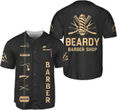 Personalized Barber Shop Baseball Jersey, Hairdresser Jersey, Barber Tools Hat