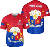 Leprints Personalized Philippines Baseball Jersey, Filipino Flag Baseball Jersey, Philippines Shirts, Philippines Flag Shirt