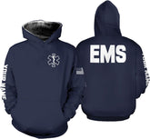 Leeprints Personalized EMT Hoodie EMS Sweatshirt Custom EMS Zip Hoodie Paramedic Uniform Emergency Medical Technician Shirts