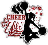 (3Pcs) Cheer Life Cheerleader Decal Vinyl Sticker, Cheerleading Stickers, Cheer Stickers, Cheerleader Decorations, Cheerleader Jump Sticker- Stickers For Laptop Water Bottle Phone Car Window Helmet 3"