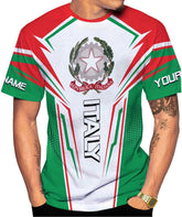 Personalized Name Italy Shirt 3D, Custom Italian Shirt Flag for Men and Women, Italian Flag Pride Shirt