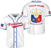 Leprints Personalized Philippines Baseball Jersey, Filipino Flag Baseball Jersey, Philippines Shirts, Philippines Flag Shirt