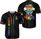 AOVL Personalized LGBT Pride Baseball Jersey Pride Hand LGBT Flag Jersey Rainbow Les Gay Shirts LGBT Pride Month Jerseys