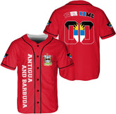 Leprints Personalized Antigua and Barbuda Jersey, Antiguan and Barbudan Soccer Shirt Baseball Antigua and Barbuda Pride Flag