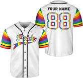 AOVL Personalized LGBT Pride Baseball Jersey Pride Hand LGBT Flag Jersey Rainbow Les Gay Shirts LGBT Pride Month Jerseys