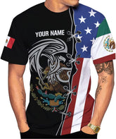 Mostefy Personalized Name Mexican Shirts for Men 3D Customized Mexico Shirts for Men, Mexico Shirts for Women Mexico Shirt (US, Alpha, Small, Regular, Regular, Multi 8)