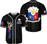Leprints Personalized Philippines Baseball Jersey, Filipino Flag Baseball Jersey, Philippines Shirts, Philippines Flag Shirt