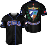 Podagree Personalized Cuba Baseball Shirt, Cuban Flag Jersey for Men and Women