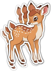 (3Pcs) Cute Baby Deer Vinyl Sticker, Lovely Deer Doe Animal Stickers, Deer Hunter Decal, Deer Face Decal, Hunting Gifts - Stickers for Laptop Water Bottle Phone Car Window Helmet 3 Inches (Deer 2)