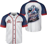 Personalized Barber Shop Baseball Jersey, Hairdresser Jersey, Barber Tools Hat