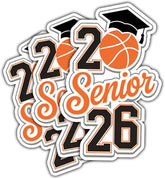 3Pcs 2026 Senior Basketball Waterproof Sticker, Class Of 2026 Basketball Senior 2026 Sticker, Graduate Senior Class 2026 Decal, Senior Sticker 2025- Sticker For Laptop Water Bottle Car Phone Helmet 3"