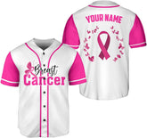 Personalized Breast Cancer Jersey, Pink Ribbon Awareness Soccer Shirt Baseball Breast Cancer Survivor Pride Jersey