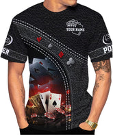 MoonArt Personalized Poker Shirt, Poker Player Shirt, Funny Casino Poker Pattern 3D Over Print, Unisex Poker Tshirt Men Women