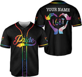 AOVL LGBT Pride Baseball Jersey Custom Rainbow Custom Shirt Month Love is Love Equality Gay Clothing Flag Jersey Team Name