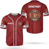 AOVL Personalized Firefighter Baseball Jersey, Thin Red Line Fire Man Gift, Firefighter Shirts 3D, Firefighter Gift Men Women