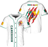Leprints Personalized Cameroon Baseball Jersey, Cameroonian Soccer Shirt Cameroonian Pride Flag Cameroon Jersey Men Women