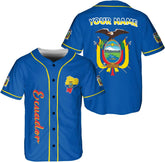 Podagree Personalized Ecuador Baseball Jersey Shirt, Ecuador Flag Jersey, Ecuadorian Jersey for Men and Women Ecuadorian