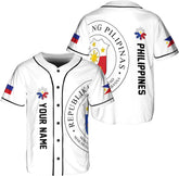 Leprints Personalized Philippines Baseball Jersey, Filipino Flag Baseball Jersey, Philippines Shirts, Philippines Flag Shirt
