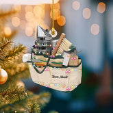 MoonArt Personalized Beekeeping Tool Box Christmas Ornament, Gift for Beekeeper, Beekeeping Tool Flat Hanging Ornament Decor, Bee Farm Decor Gift for Beekeeper Hang Decor Pine Tree (1, BK2)