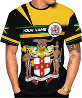 Ligthuy Personalized Jamaica Shirt 3D, Custom Jamaica Flag Lion Shirt for Men and Women, Jamaican Pride T-Shirt Unisex
