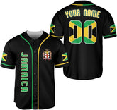 Personalized Jamaica Baseball Jersey Shirt, Custom Team Name Jamaican Baseball Jersey for Men and Women, Jamaica Country