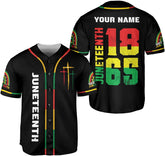 Leprints Personalized Juneteenth 1865 Freedom Baseball Jersey for Men Women Black History Month Pride Flag Apparel African