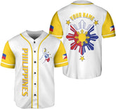 Leprints Personalized Philippines Baseball Jersey, Filipino Flag Baseball Jersey, Philippines Shirts, Philippines Flag Shirt