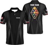 MoonArt Personalized Billiard Polo Shirts, Billiards Shirts for Men, Pool Shirts, 3D Billiards 8 Ball Pool, Billiard Team