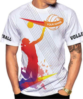 Personalized Volleyball Shirt, Unisex Adults, Short Sleeve T-Shirt, Modern Graphic Print, Large-5X-Large, Men, Women, Kids, Teens, Friends, Family, Teachers, Pet Lovers