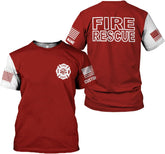 Vybonz Personalized Firefighter Shirt, Fire Department Shirt, Fireman Shirt, Firefighter Shirts, Fire Rescue Tshirt