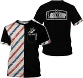Personalized Name Barber 3D All Over Printed Shirts for Men & Women, Hair Stylist Shirt Gift for Barbershop