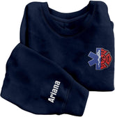 Personalized EMT EMS Paramedic Thin White Line Embroidered Sweatshirt, EMT Student, EMT Future, Medical Worker (Cotton, SS134), Small-5X-Large