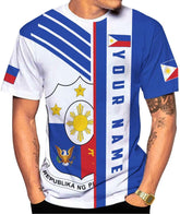 Ligthuy Personalized Name Philippines Shirts 3D, Filipino Flag Pride Shirt Philippines Shirt Flag Tshirt for Men Women S-5XL