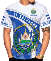 Mostprints Personalized Name El Salvador Shirt 3D, El Salvador Flag Shirt for Men Women, El Salvador Tshirts Unisex S-5XL