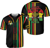 Leprints Personalized Juneteenth 1865 Freedom Baseball Jersey for Men Women Black History Month Pride Flag Apparel African