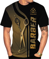 Personalized Name Barber 3D All Over Printed Shirts for Men & Women, Hair Stylist Shirt Gift for Barbershop