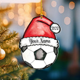 Riveprints Personalized Christmas Flat Ornament 2023, Soccer Ornament for Boys, Soccer Ornaments for Christmas Trees Personalized, Gifts for the Soccer Player, Soccer Birthday Party Decorations (SC10)