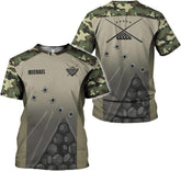 MoonArt Personalized Billiard Shirts 3D Billiard Shirt Custom Billiard Flag Shirt Men's Pool Billiards Shirt 8 Ball Men Women