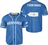 Personalized Nicaragua Baseball Jersey, Custom Nicaragua Baseball Jersey for Men & Women, Nicaraguan Camisas Shirt
