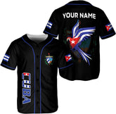 Podagree Personalized Cuba Baseball Shirt, Cuban Flag Jersey for Men and Women