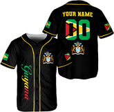 Leeprints Personalized Guyana Baseball Jersey Shirt, GuyaneseFlag Jersey, Guyana Guyanese Pride Jersey for Men and Women