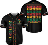 Leprints Personalized Juneteenth 1865 Freedom Baseball Jersey for Men Women Black History Month Pride Flag Apparel African